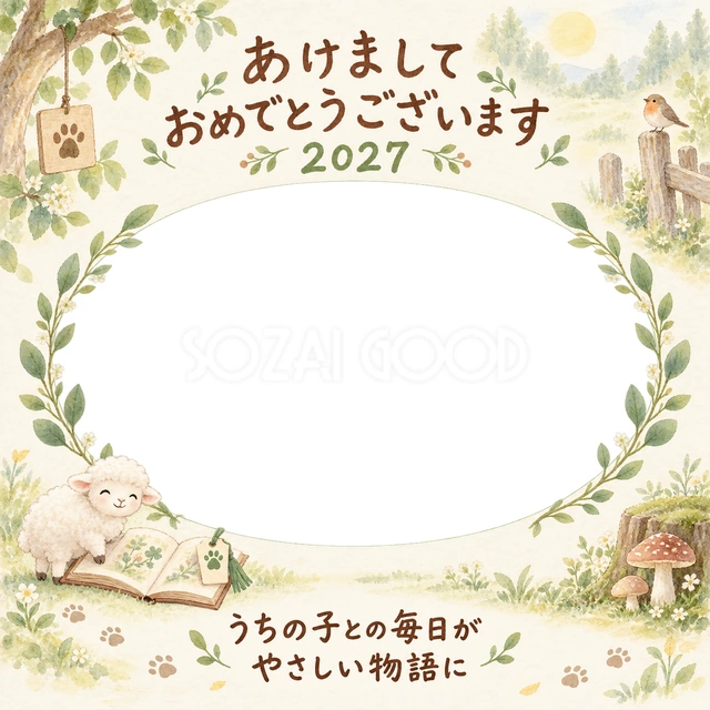 2027年・未年のペット写真年賀状