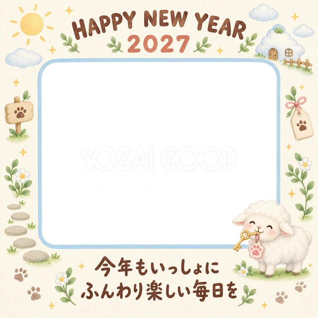 2027年・未年のペット写真年賀状