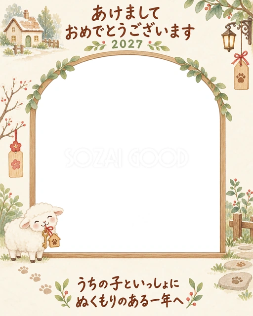 2027年・未年のペット写真年賀状