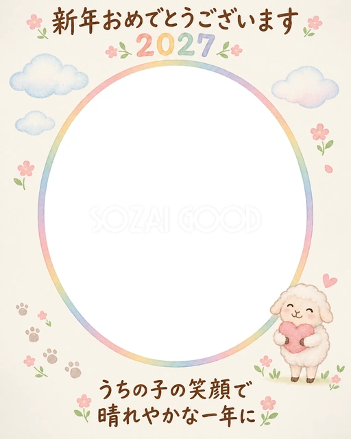 2027年・未年のペット写真年賀状