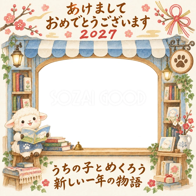 小さな絵本のお店の水彩イラスト