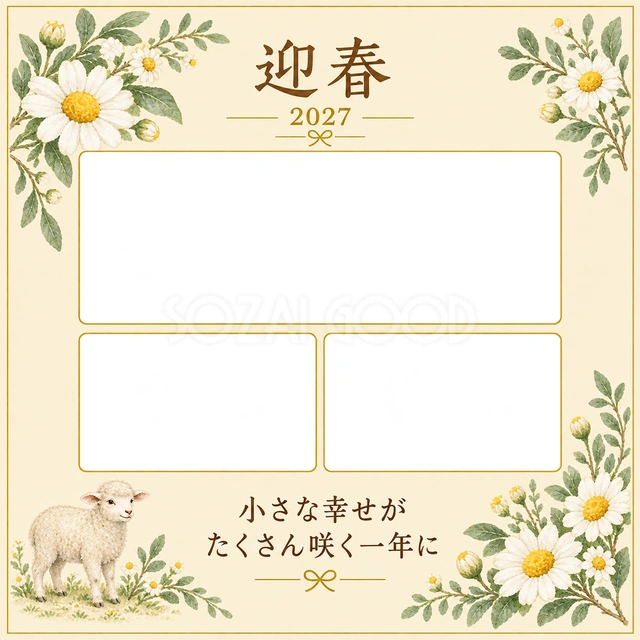 小花と三つの思い出の無料イラスト