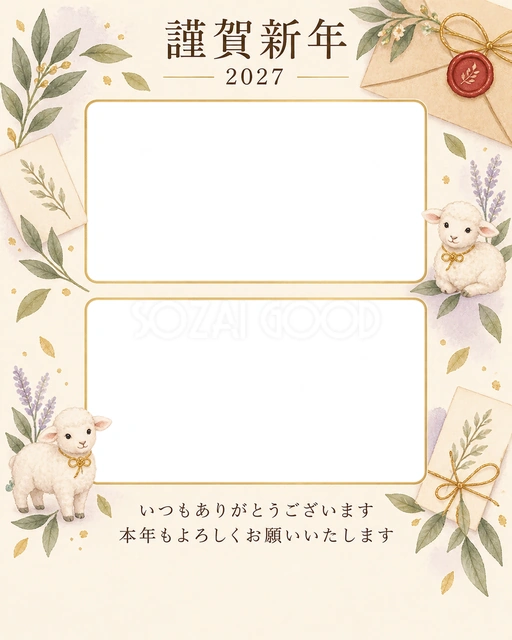 光のご挨拶・手紙の無料年賀状イラスト
