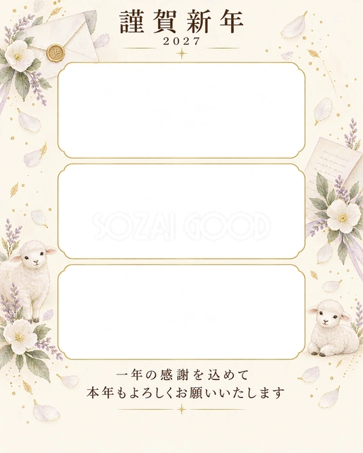 光のご挨拶・手紙の無料年賀状イラスト