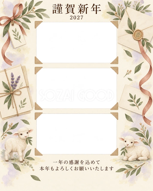 光のご挨拶・手紙の無料年賀状イラスト