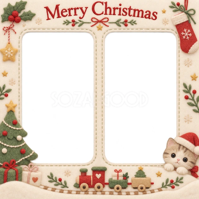 小さな汽車のクリスマスイラスト