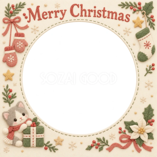 ミトンとくつしたのクリスマスイラスト