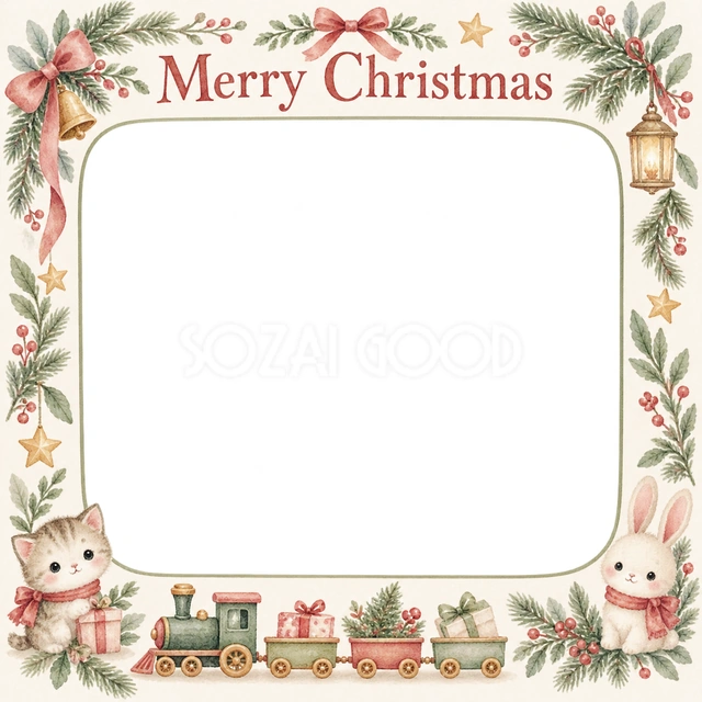 小さな汽車のクリスマスイラスト