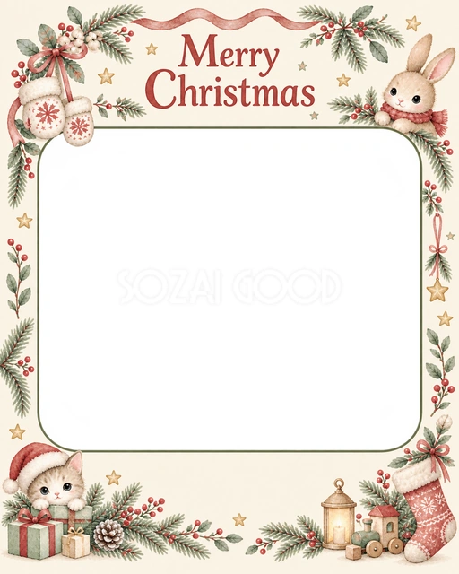 ミトンとくつしたのクリスマスイラスト