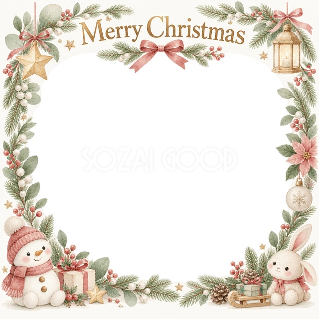 ゆきだるまのおもちゃのクリスマスイラスト
