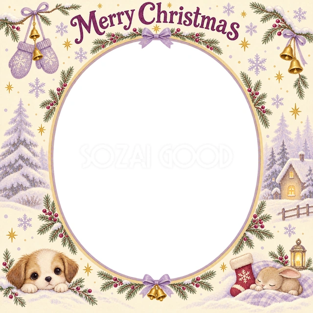 ミトンとくつしたのクリスマスイラスト
