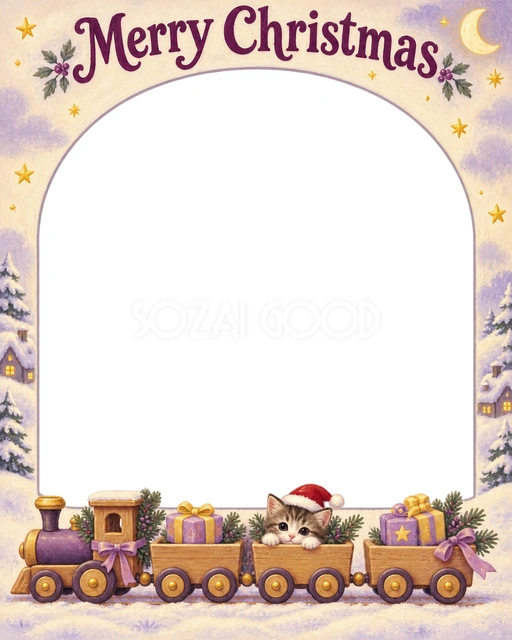 小さな汽車のクリスマスイラスト