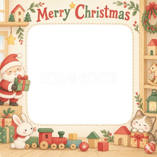 小さな汽車のクリスマスイラスト