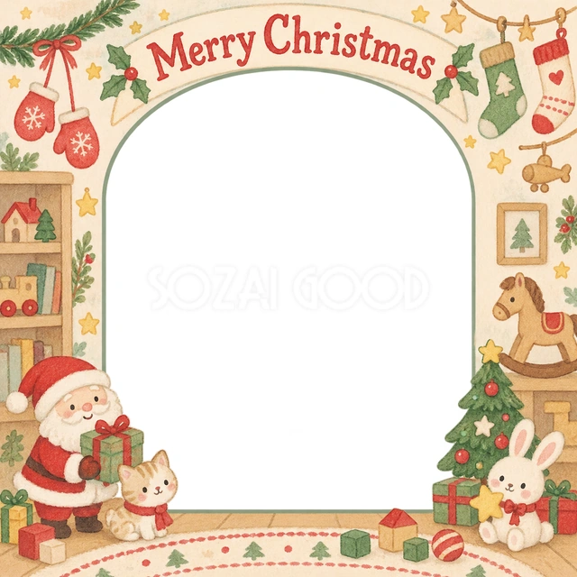 ミトンとくつしたのクリスマスイラスト