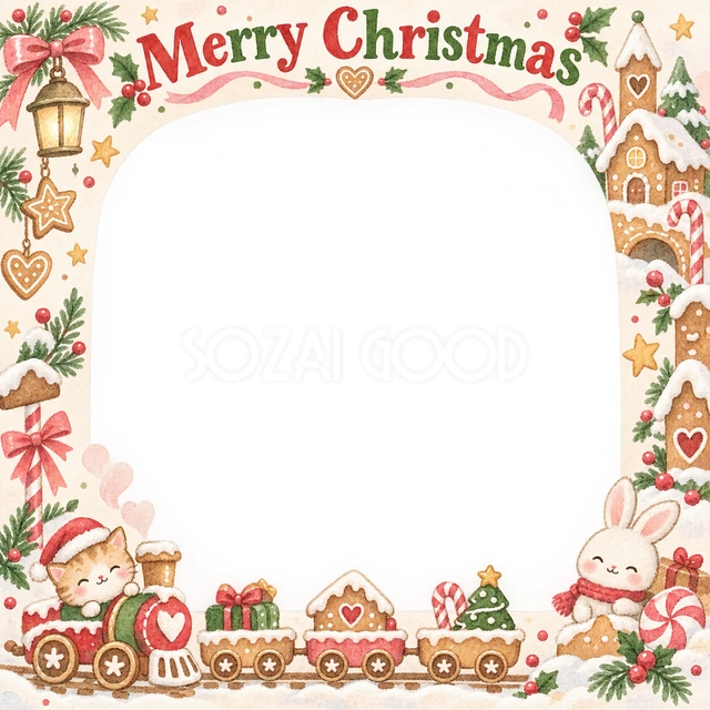 小さな汽車のクリスマスイラスト