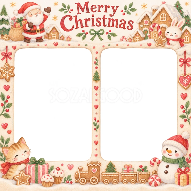 ゆきだるまのおもちゃのクリスマスイラスト