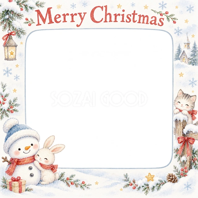 ゆきだるまのおもちゃのクリスマスイラスト