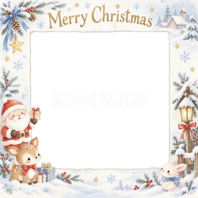 子鹿のぬいぐるみのクリスマスイラスト