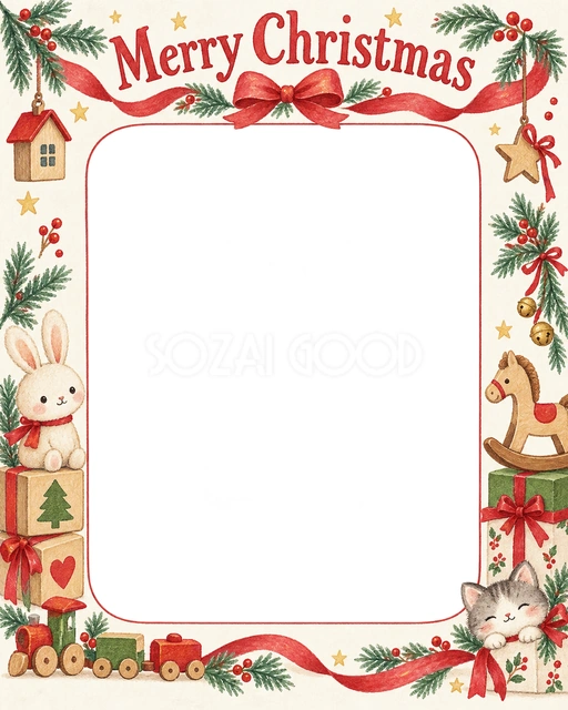 木のおもちゃのクリスマスイラスト