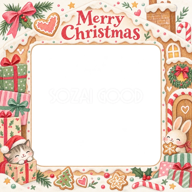 贈り物の山のクリスマスイラスト