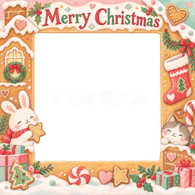 くつしたの飾りのクリスマスイラスト