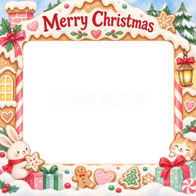 雪の家のクリスマスイラスト