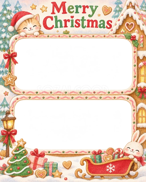 赤いそりのクリスマスイラスト