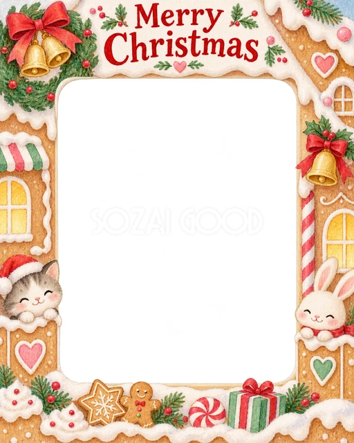 リースとベルのクリスマスイラスト