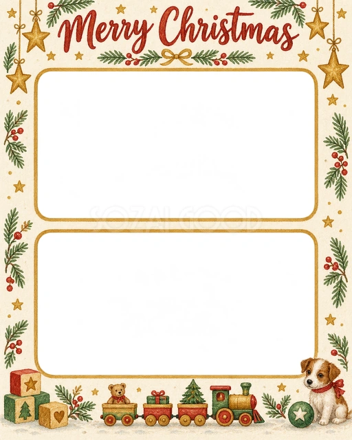 木のおもちゃのクリスマスイラスト