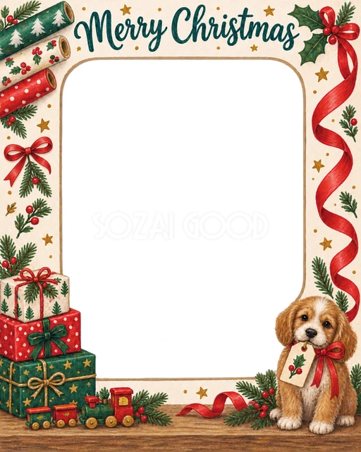 贈り物の山のクリスマスイラスト