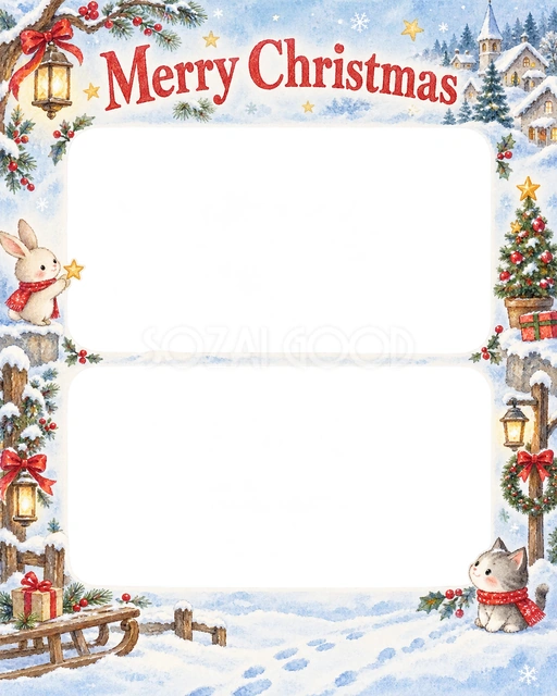 小さなクリスマスツリーのクリスマスイラスト