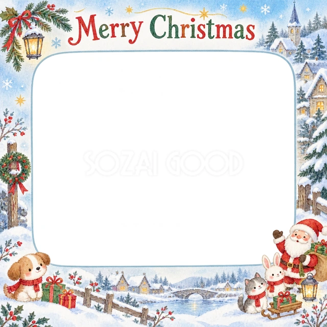くつしたの飾りのクリスマスイラスト