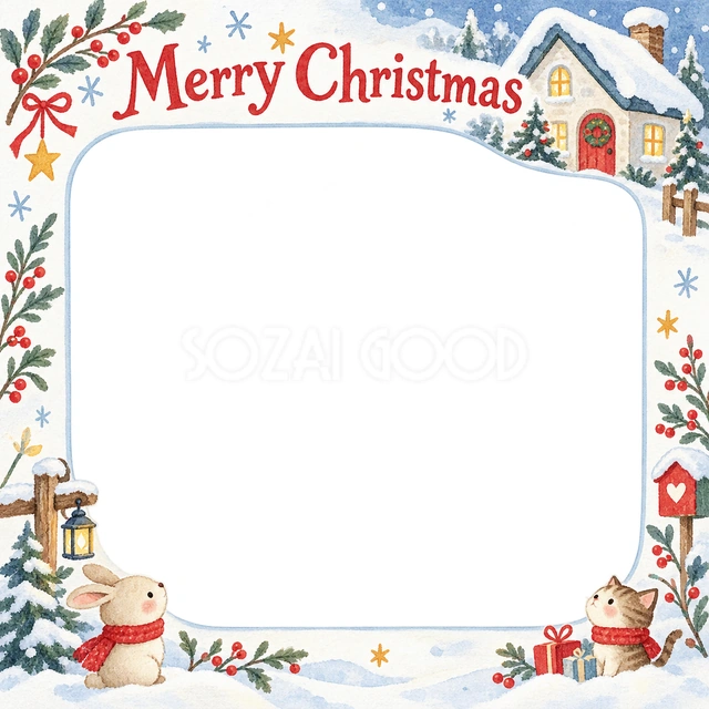 雪の家のクリスマスイラスト
