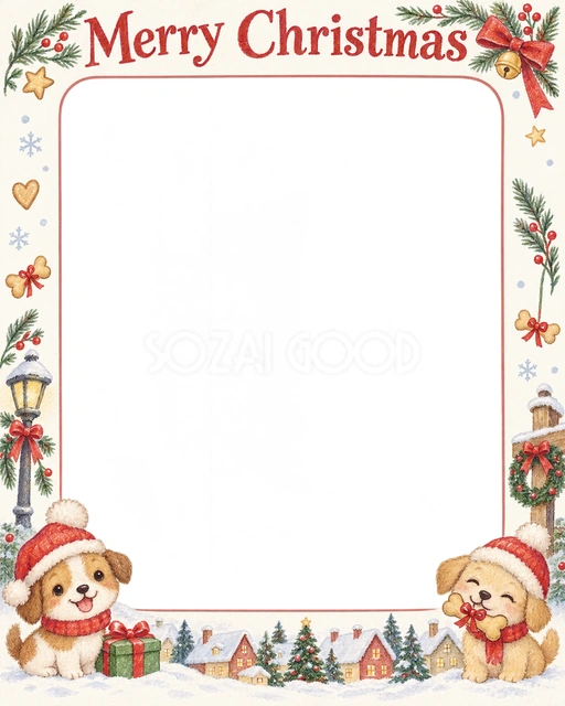 お揃いの帽子のクリスマスイラスト