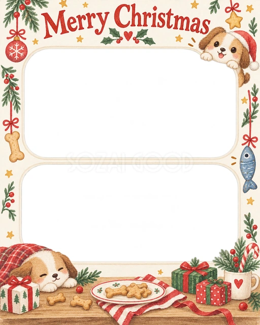 魚形のおもちゃのクリスマスイラスト