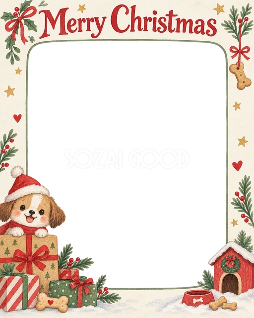 小さなペットハウスのクリスマスイラスト