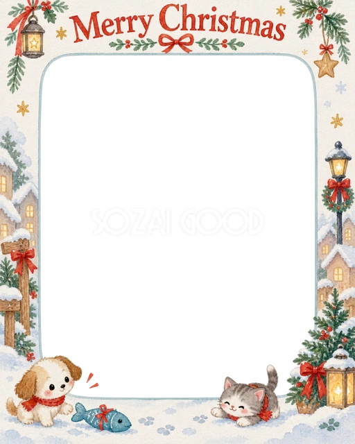 魚形のおもちゃのクリスマスイラスト