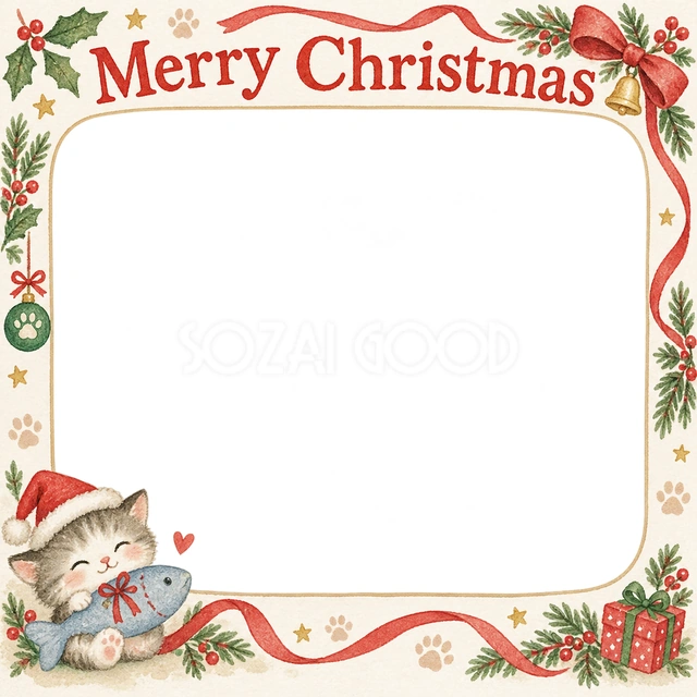 魚形のおもちゃのクリスマスイラスト