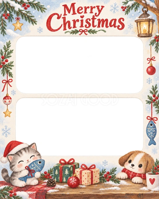 魚形のおもちゃのクリスマスイラスト