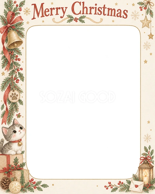 鈴と首輪のクリスマスイラスト