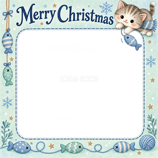 魚形のおもちゃのクリスマス枠