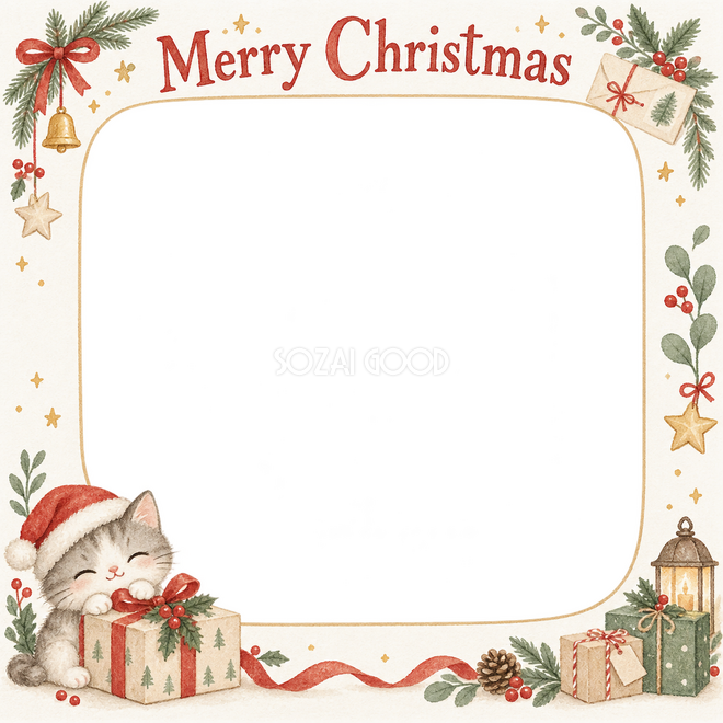 贈り物の箱のクリスマス枠