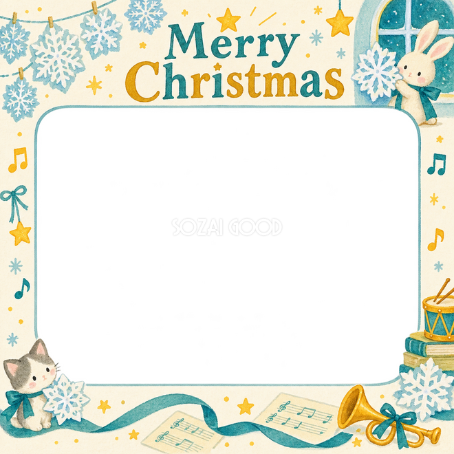 紙の雪結晶のクリスマス枠 紙の雪結晶のクリスマス枠