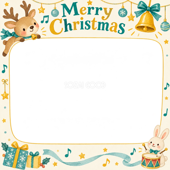 トナカイとベルのクリスマス枠 トナカイとベルのクリスマス枠