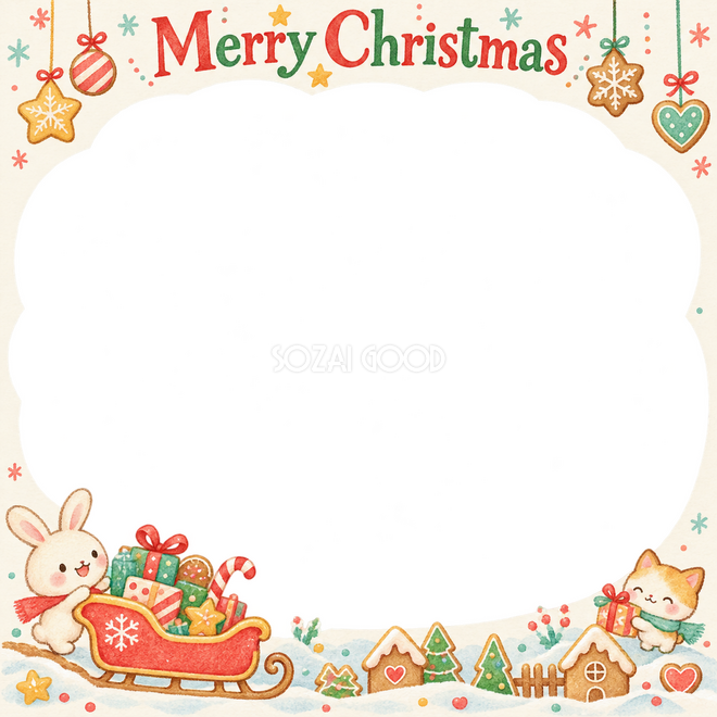プレゼントのそりのクリスマス枠 プレゼントのそりのクリスマス枠