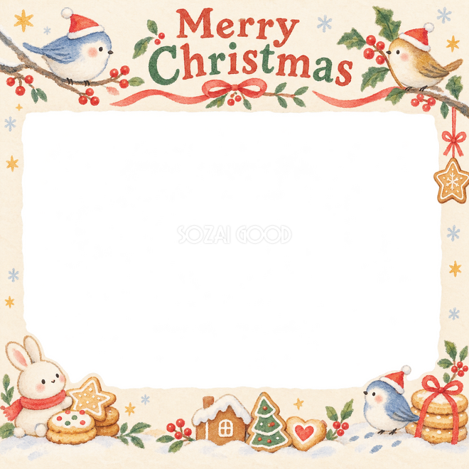 冬の小鳥のクリスマス枠 冬の小鳥のクリスマス枠