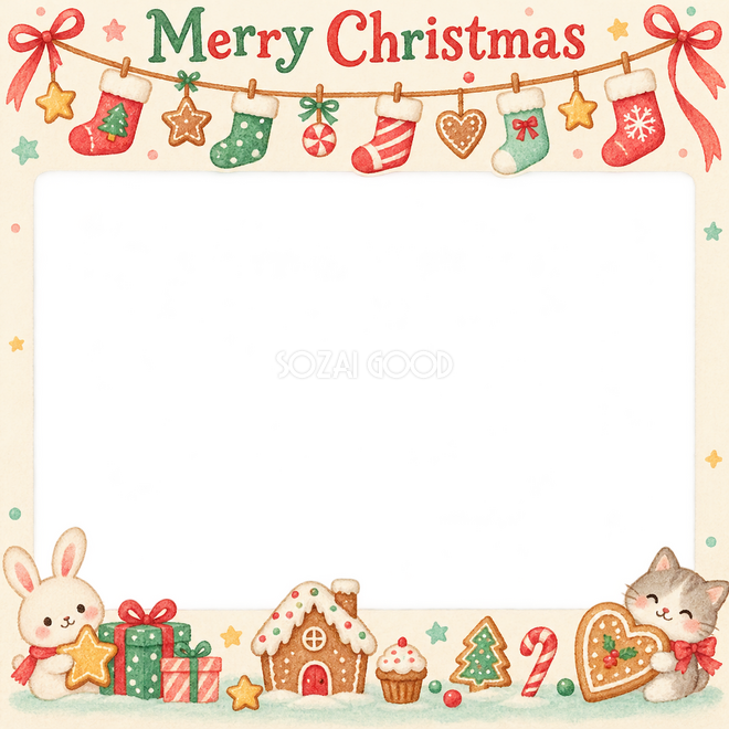くつしたの列のクリスマス枠