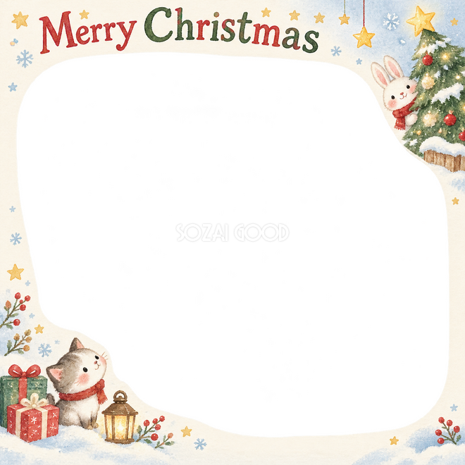 ツリーと星のクリスマス枠