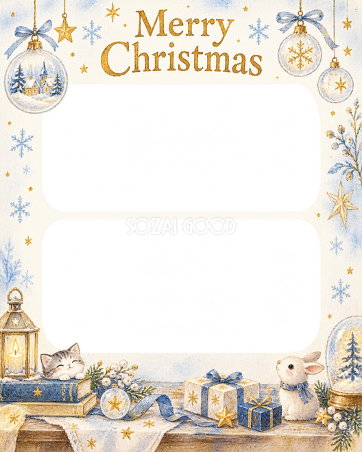 ガラスの飾りのクリスマス枠