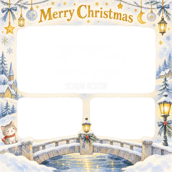 雪の橋のクリスマス枠 雪の橋のクリスマス枠